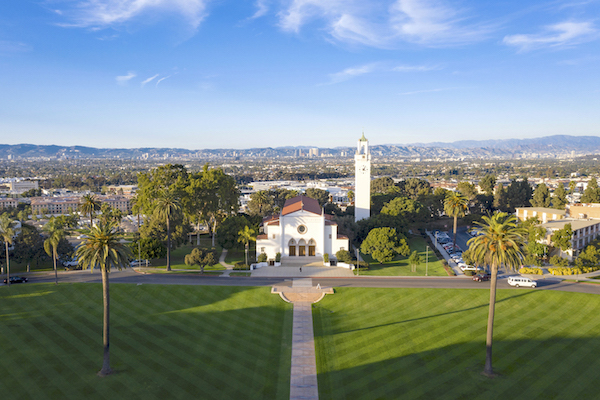 Drone shot of the Sacred Heart Chapel